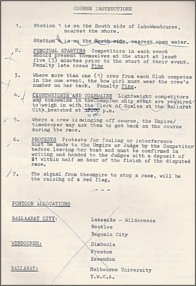 1972 regatta program course instructions page